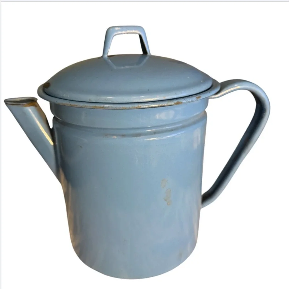 Vtg Blue Enamelware 6